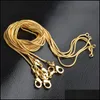 Chaînes Promotion Vente Collier de chaîne en or 18 carats 1 mm 16 pouces 18 pouces 20 pouces 22 pouces 24 pouces 26 pouces 28 pouces 30 pouces Colliers unisexes de serpent lisse mixte 215 Dr Dheac