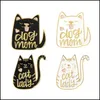 Broches Broches Vintage Style Punk Chien Chat Broche Dame Métal Kawaii Émail Pin Badge Boutons Chemise Denim Veste Sac Broche Décorative Dhg0U