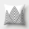 Yastık siyah beyaz geometrik kapak 45x45 yastık kılıfı kanepe polyester ev dekorasyonu funda de almohada
