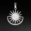 Natural Gem Stone Round Sun Crystal Beaded Pendant Fashion Accessories Simple Hanging Wholesale BH015
