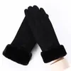 Five Fingers Gloves Warm Women's Winter Suede Outdoor Riding Touch Screen Thickened And Lovely