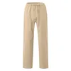 Men's Pants Male Casual Daily Solid Full Length Mid Waist Pocket Drawstring Trousers