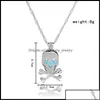 Médaillons Médaillons Colliers Pendentifs Bijoux Mode Glow In The Dark Skl Creux Lumineux Pirate Drapeau Perle Cage Squelette Pendentif Pour Dheyy