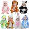 Rompers Baby Зимний костюм фланель для девочек -мальчика для младенческой одежды Дети в целом животные панда тигр лев Unicorn Ropa Bebe 221018