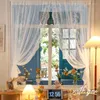 Curtain Luxury Lace Sheer Princess Tulle Drapes Solid Voile Curtains Partition Organza Door For Living Room Decor