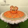 Orange La EsmeraldaバリエーションバレエTutu 2ピースComeptition Professional Stage Costumes bt4173