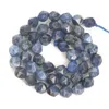 Beads Big Faceted Natural Stone Blue-vein Jasper Round For Jewelry Making DIY Bracelets Earring Accessories 6/8/10MM