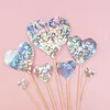 Forniture festive da 10 pezzi colorati topper topper heart star dessert decorazioni bandiere di buon compleanno festa della doccia baby shower wedding