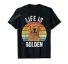 Mäns T-skjortor slutar inte hämta Retro Golden Retriever Dog T-shirt Bomullsmän Kvinnor Hip Hop för Gift Size XS-5XL