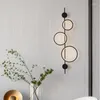 Lampada da parete Nordic minimalista Led Comodino Art Circle Nero Grigio Soggiorno TV Sfondo Corridoio in ferro Bar Decor Sconce