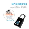 Smart Lock Hangslot Door 0,1 Tweede ontgrendeling Portable Anti-diefstal Vingerafdruk L34 USB-oplaadbare lade 221018