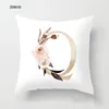 Pillow Personality Letter Cover Initial Flower Pillowcase Couple Gift Decoration Funda De Almohada