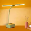 Lampade da tavolo 4 in 1 Lampada a doppia testa a LED W/ Porta di penna protezione per gli occhi per l'occhio USB Nightlight for Home Children Room Office Dorm