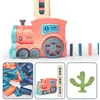 Kids Electric Domino Train Set Set Sound Light Automatic Laying Dominoes Brick Block