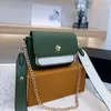 Sac à bandoulière Lockme Tender en cuir vert et blanc de créateur