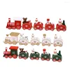 Christmas Decorations Creative Merry Wooden Train Decoration Portable Ornaments Children Kindergarten Home Happy Year Gift