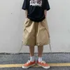 Mäns shorts 2022 Summer Mens Cargo Loose Hip Hop Harajuku Straight Streetwear Bermuda Masculina G221012