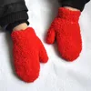 Childrens Finger Gloves Warm Plush Thick Baby Winter Plus Velvet Mittens Children Kid Coral Fleece Full For 14Y Kids 220915