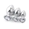 Anal Plug Heart 3 Sizes Stainless Steel Crystal Removable Butt Plug Stimulator Anals Sex Toys Prostate Massager Dildo