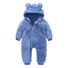 Rompers born Baby Romper Winter Costume Boys Clothes Polar Fleece Warm Girls Clothing Overall Jumpsuit 220913