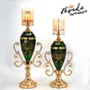 Świece luksusowy europejski w stylu metalowy szklany stolik Candelabra Centerpiece dekoracyjne