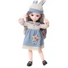 12 Inch 22 Movable Joints BJD Doll 31cm 1/6 Makeup Dress Up Cute Brown Blue Eyeball Dolls with Fashion for Girls Toy 220505