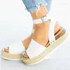 Sandals Summer High Wedges Heel Fashion Open Toe Platform Elevator Women Shoes Plus Size 43 Flip Flop Chaussures Femme