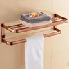 Prateleiras do banheiro Solid Solid Toother Hanger de 2 camadas Bath Racks Bath Storage Rail Acessórios de parede Barras 81344