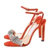 Evening Bridal Weeding Sandals Shoes-Elegant Thyra High Heels Ankel Strap Crystal Ladies Gladiator Sandalias EU35-42.box