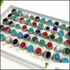 Bagues De Bande Nouveau 30 Pcs / Pack Bagues De Bande Turquoise Hommes Femmes Bijoux De Mode Antique Sier Vintage Bague En Pierre Naturelle Cadeaux De Fête Drop Dhboa