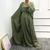 Etnische kleding moslim kaftan abaya dubai kalkoen vrouwen jurken luxe lange jurk vest schort driemaal pak met hijab islamitisch