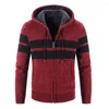 Men's Sweaters Classic Sweater Coat Skin-friendly Stretchy Striped Patchwork Knitted Cardigan Thickened