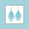 Lustre de lustre de folhas vintage Brincos de queda de luxo Boho Bohemian Leaf Berable Hollow For Women New Fashion Jewelry GB432 del Dhq27