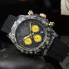 Men's luxury leisure quartz watch Advanced rubber waterproof chronograph