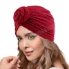 매듭을 짓는 터번 모자는 여성용 가을 너무 많은 색조 탄성 무슬림 hijab 인도 모자를위한 부드러운 새틴 라이닝 헤드 스카프