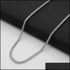 Chains Chains 4Mm Round Box Chain Necklace For Men Stainless Steel Husband Boyfriend Male Jewelry Gift1 Drop Delivery 2022 Necklaces Dha3N