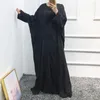 Etnische kleding moslim kaftan abaya dubai kalkoen vrouwen jurken luxe lange jurk vest schort driemaal pak met hijab islamitisch