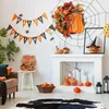 Fleurs décoratives faites à la main hortensia blanc citrouilles couronne de renoncule pour porte d'entrée ornement suspendu Thanksgiving automne décor à la maison G1N4