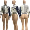 Women Letter Print Double Threaded Baseball Jacket GirlS Varsity Coat Desinger Cropped Patchwork Button Letterman Jackets