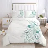 Bedding Sets Floral Leaves Set Microfiber Butterfly Duvet Cover Lotus Flowers Comforter Full King For Kids Adults Bedroom Decor