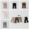 Girls Designer Flare Pants Cotton Children Girl Boot Cut Pants Casual Strip Kids Trousers Spring Fashion Toddler Clothes 5 Colors DW6794