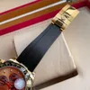 Met originele doos Men's automatische horloge 40 mm rubberen band roestvrijstalen kast drie ogen saffier waterdichte horloges luxusuhr montre de luxe 2813