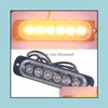 Bulbos de carro Light Amber 6 LED Caminhão LED BEACON AVISO DE RISHAR