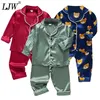 Ensembles de vêtements LJW Ensemble de pyjamas pour enfants Costume de bébé Vêtements pour enfants Tout-petit Garçons Filles Satin de soie glacée Tops Pantalons Ensemble home Wear Pyjamas pour enfants 221018