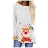 Women's T Shirts Women's Casual Round Neck Christmas Long Sleeve Print Loose T-Shirt Top Blouse Running Shirt Women