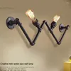 Wall Lamp Loft Retro Industrial Water Pipe Double Head Aisle Balcony Light Restaurant Bar Cafe Corridor Bedroom Bra