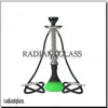 Narghilè Arabo Doppio tubo in acciaio inossidabile Narghilè shisha bong di medie dimensioni Kit stelo HOOKITUP Set completo con ciotola e tubo flessibile