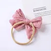 إكسسوارات الشعر الموضة المطرزة Bowknot مرنة Hairband الرضع ناعمة نايلون نايلون رئيس الطفل هدايا عيد ميلاد رأس الرأس