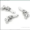 Charms 100 pièces pistolet pistolet charmes 22x12mm pour faire des pendentifs antiques Vintage tibétain argent couleur bricolage artisanat bijoux livraison directe 2022 Dhzke