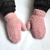 Childrens Finger Gloves Warm Plush Thick Baby Winter Plus Velvet Mittens Children Kid Coral Fleece Full For 14Y Kids 220915